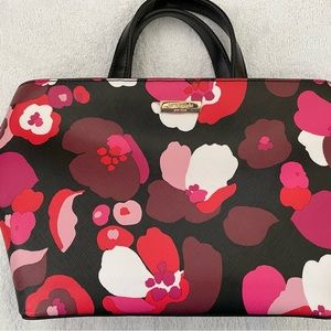 Pink and black flowers Kate spade
